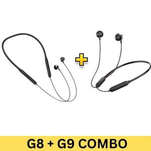 (G8+G9) Combo Sports Bluetooth Neckband With Magnetic Headsets