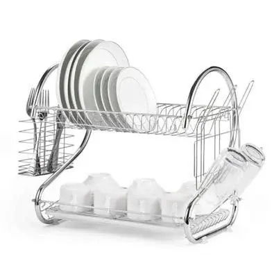 2 Layer Multipurpose Kitchen Dish Drainer Rack - WL264 - Image 2