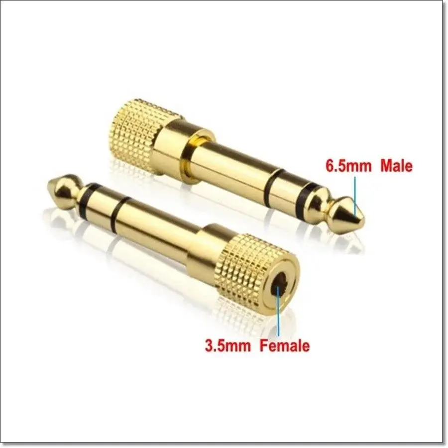 3.5mm Female to 6.5mm Male Audio Headset Microphone Guitar Recording - Image 2