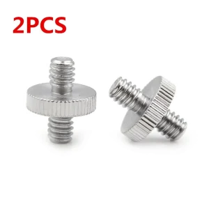 2Pcs 1/4" Male to 1/4" Male Threaded Screw for Camera, Tripod, Ring Light