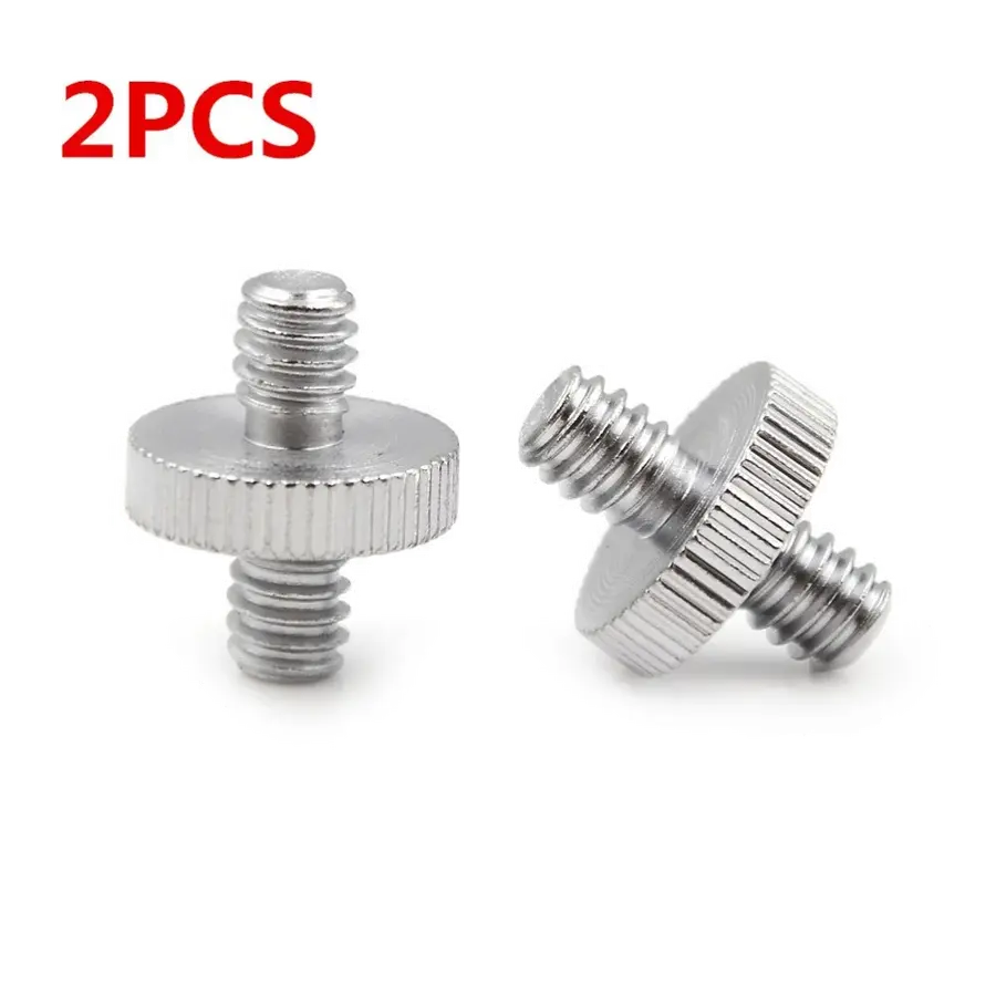 2Pcs 1/4" Male to 1/4" Male Threaded Screw for Camera, Tripod, Ring Light